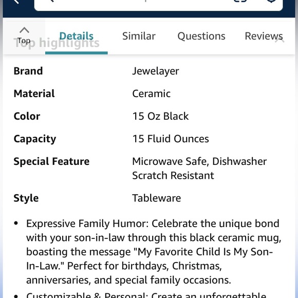 Funny Son-In-Law coffee mug,black,expression on your daughter’s face-priceless - Picture 4 of 4